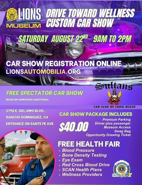 Drive Toward Wellness Car Show flyer August 2026